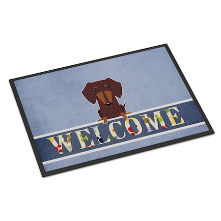 Carolines Treasures 18 x 27 in. Dachshund Chocolate Welcome Indoor or Outdoor Mat BB5712MAT